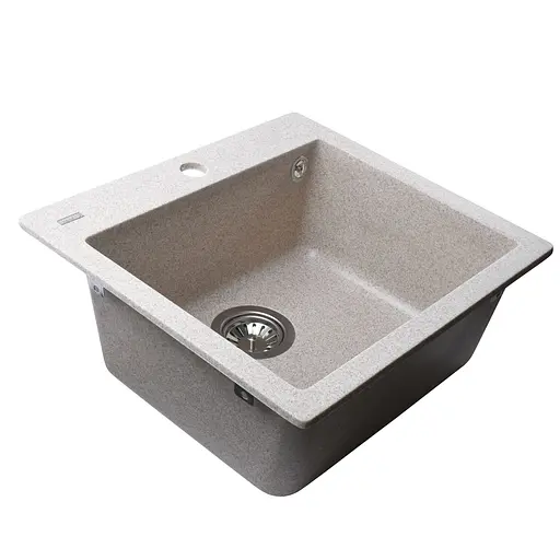 Гранитная мойка Globus Lux Aosta миндаль 490x455мм А0008, Терра - фото 3