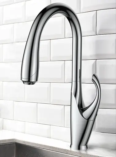 Cмеситель для кухни с выдвижным изливом "Лебедь" Nett SWH-435 Хром - фото 5