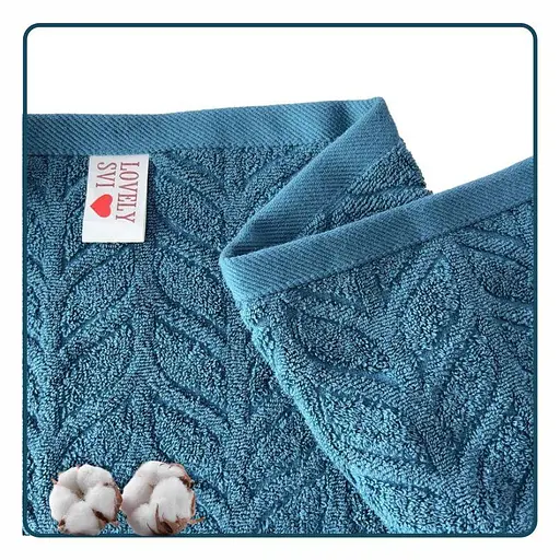 Полотенце банное Lovely Svi хлопок жаккардовый для ванной, гостиниц, СПА - 70 х 140 см Milano Синий (691124) - фото 3