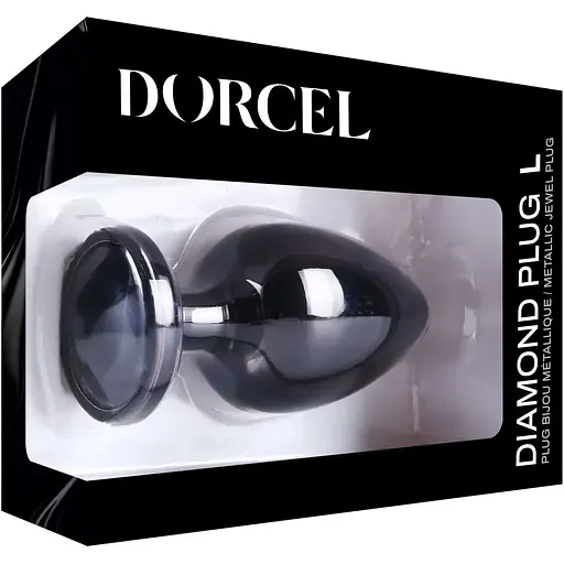 Металева анальна пробка з кристалом Dorcel Diamond Plug Black L - фото 7
