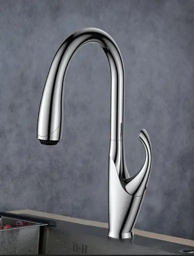 Cмеситель для кухни с выдвижным изливом "Лебедь" Nett SWH-435 Хром - фото 4