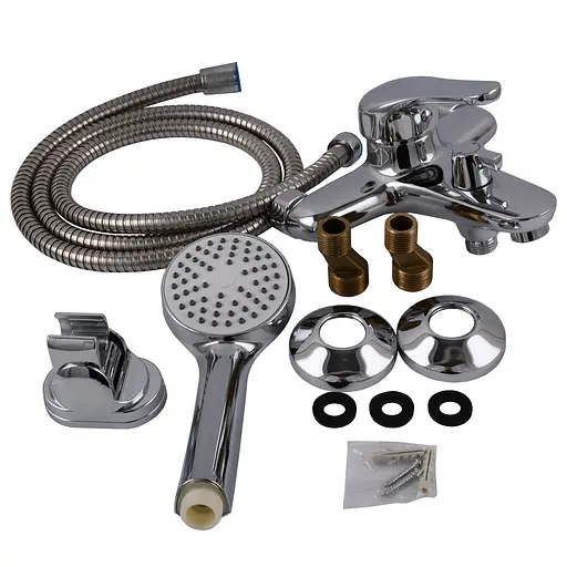 Смеситель для ванны Globus Lux Solly GLSO-0102NE латунный с ручной лейкой для душа и креплением настенным - фото 7