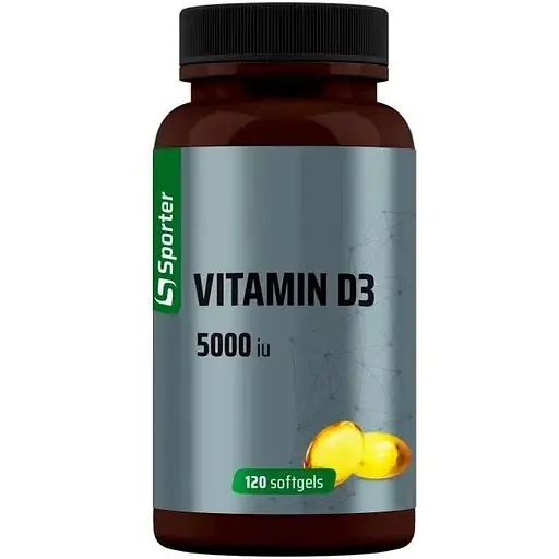Вітамін D3 Sporter Vitamin D3 5000 IU, 120 капсул для підтримки нервової системи