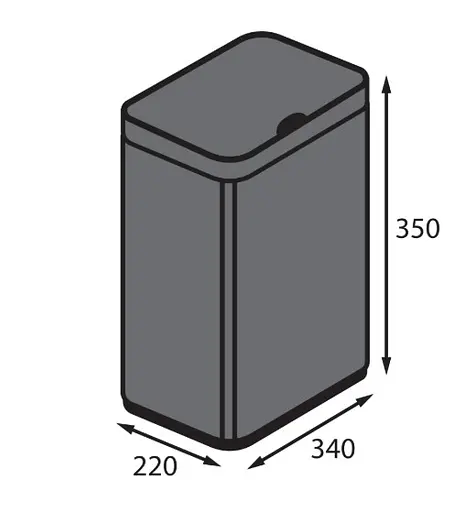 Мусорное ведро сенсорное прямоугольное Koer TC-020212-07 12 л графит (KR5585)  - фото 4