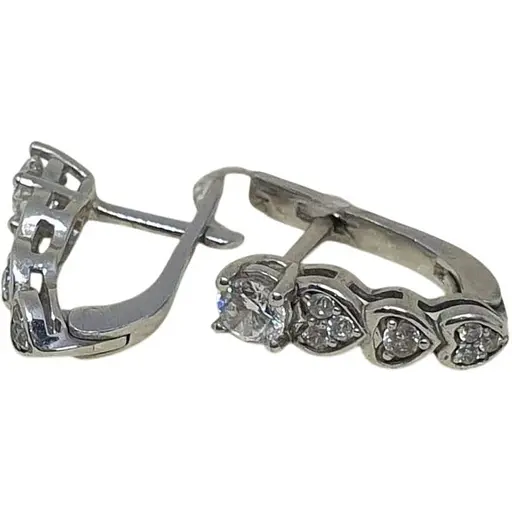 Срібні сережки Агні НАСОЛОДА з фіанітами. 2572/9Р-CZ