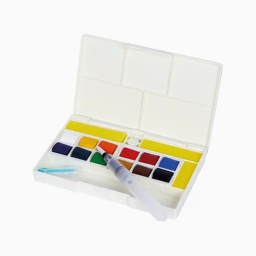 Набір акварельних фарб Sennelier Hands Free, 12 кольорів, кювета, пластиковий пенал + 1 чарівна рука - фото 2