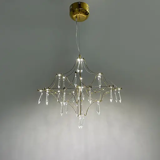 Невагома золота Led люстра d60 см | Арт. MJ 156-600 Titanium | Line F - фото 4