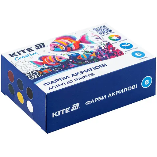 Краски акриловые Kite Creative 6 цветов по 20 мл (K-271)