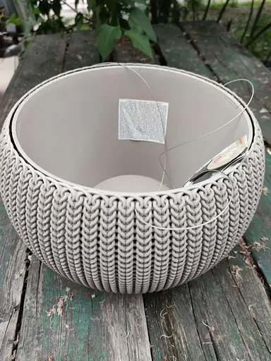 Підвісний горщик з кашпо для квітів Keter Cozies M, бежевий, 36 см - фото 3