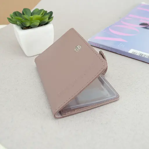 Обложка на документы кожаная на кнопке HC0035 нюдовая - фото 9