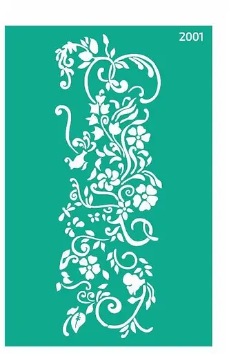 Трафарет багаторазовий самоклеючий №2001 13×20см Квіти Rosa Talent