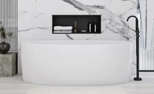 Встраиваемая полка Rea 30x60 black matt с ободком REA-05605, Черный матовый - фото 4