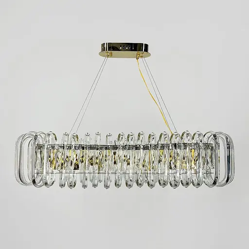 Унікальна підвісна видовжена люстра 100х23х32 см | Line F | Арт. D3008-L1000 GD+CL - фото 2