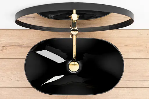 Умивальник Rea Royal 60 black накладний чорний REA-U0445, Чорний - фото 5