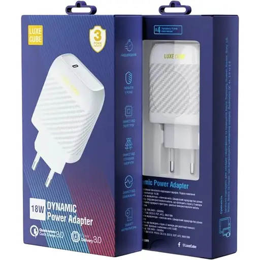 Мережевий зарядний пристрій Luxe Cube Dynamic 18W White (4446689880643) - фото 3