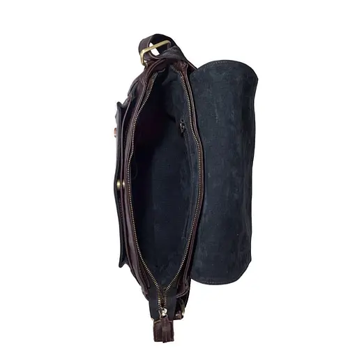 Чоловіча шкіряна сумка через плече з телячої шкіри TARWA 30.5х10х24 см sum0028363 - фото 7