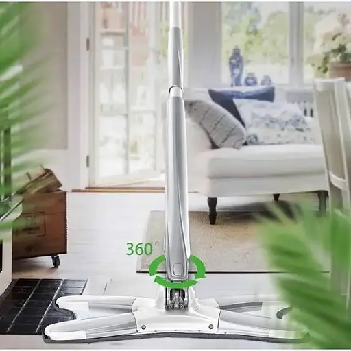 Швабра бабочка лентяйка X-type mop с автоотжимом, телескопической ручкой и насадкой из микрофибры - фото 2