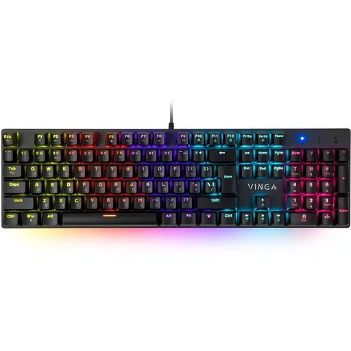 Клавіатура Vinga KBGM-100 LED Blue Switch USB Black (KBGM-100 Black) - фото 1