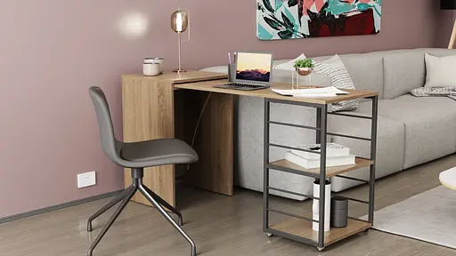 Стіл-тумба трансформер Смарт 2/1 Ferrum-decor 750x1450x500 Чорний метал ДСП Дуб Сонома Трюфель 16 мм (FRD-105099) - фото 11