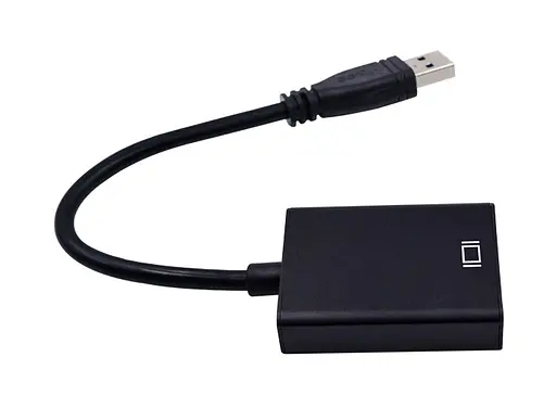 Перехідник USB 3.0 Type-A HDMI AF кабель 20 см чорний - фото 5