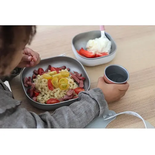 Набір дитячого посуду Beaba тарілка, миска, стакан металеві 4+ теракотовий (913584) - фото 8