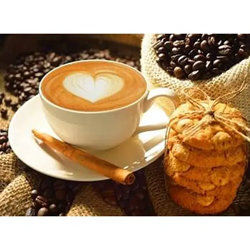 Картини за номерами Алмазна мозаїка зі стразами на підрамнику, c принт. рамою, Улюблений кави 40*50 см - фото 1