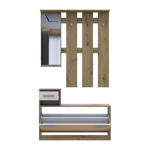 Передпокій Doros Alice Дуб Евок/Кашемір 1 дзеркало 100х25х182.9 (44900360) - фото 6