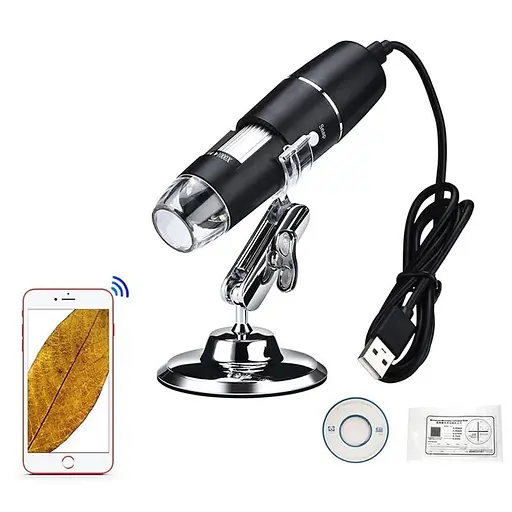 Wifi мікроскоп цифровий з 100X кратним збільшенням Lefavor W05A, з вбудованим акумулятором (100677) - фото 2