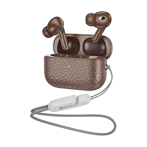Навушники бездротові Hoco TWS EQ9 вакуумні коричневий - фото 2