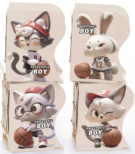 Полка-держатель для книг раздвижная металлическая Котик, Зайчик-3D, 15x10x19 см (в ассортименте) - фото 2