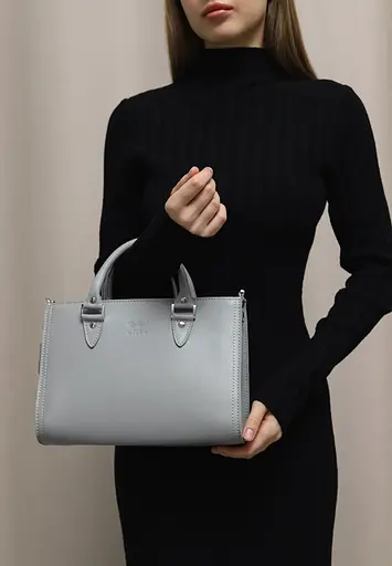 Жіноча шкіряна сумка Fancy сірий краст - фото 7