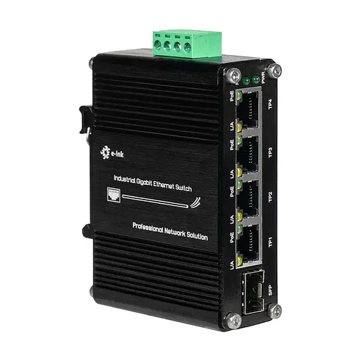 PoE-коммутатор 5-портовый E-LINK LNK-IMC104GP-SFP IN 12-48V (73-00126) - фото 3