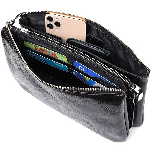 Кожаная женская сумка Grande Pelle 26х15.5х3 см sum0023601 - фото 6