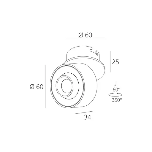 Точечный светильник RSL74126 7W WH+BK 3000K - фото 2