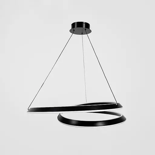 Подвесная кольцевая люстра в черном перекрученном корпусе Ø 80 см | Line F | Арт. MJ340-800 BK - фото 3