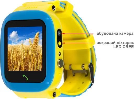 Детские часы - телефон AmiGo go004 GLORY Blue-Yellow (желто-голубой) - фото 3
