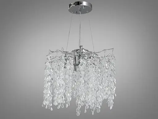 Кришталева люстра Гліцинія з алюмінієвим каркасом на 6 ламп, хром - фото 2
