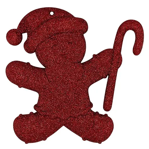 Елочная игрушка MIS LT Пряник-снеговик 10х10х1,5 см красный - фото 1