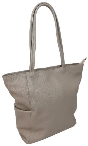 Женская кожаная сумка на двух ручках Borsacomoda бежевая sum0028740 - фото 2