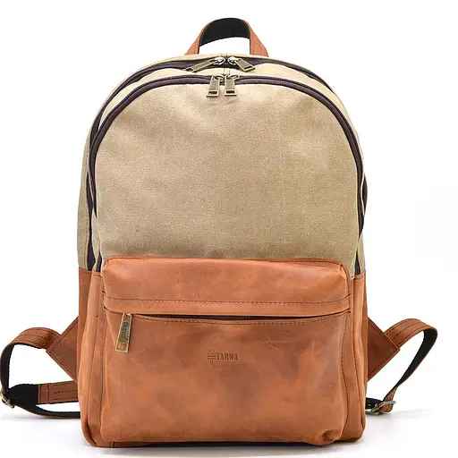 Кожаный мужской рюкзак TARWA 40х31х13 см sum0026160 - фото 3
