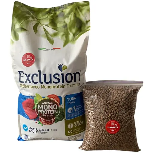 Корм Exclusion Adult Tuna Small Breed для дорослих собак малих порід з тунцем 1кг (на вагу) - фото 1