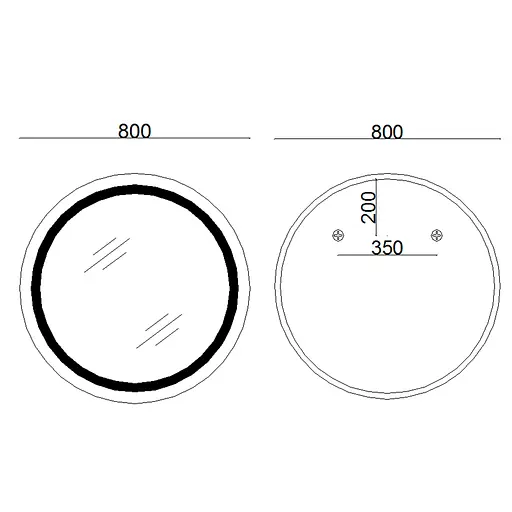 Дзеркало Lidz Aria R800 з LED-підсвічуванням Touch, з антизапотіванням, з диммером яскравості LD78LR800 - фото 2