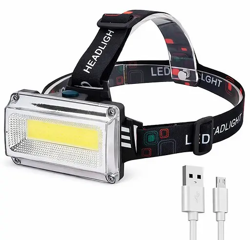 Налобний ліхтар із білим червоним зеленим світлом RN-814 акумуляторний яскравий потужний 18650 COB IP55 - фото 2