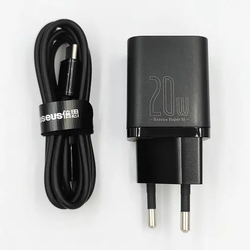 Блок питания Baseus Super Quick Charger 20w комплект с кабелем type-c - lightning (TZCCSUP-B01) - фото 2