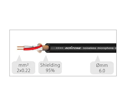 Балансний аудіо кабель Jack 6.3 Stereo - XLR Male Roxtone SMX-J260-L3 3 м - фото 2