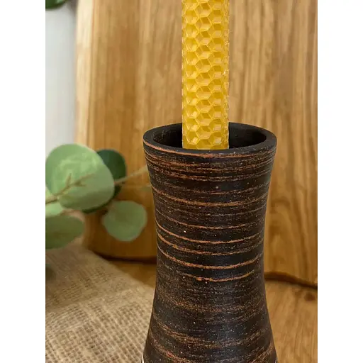 Свічник керамічний (глиняний) різьблений Ангоб - фото 4