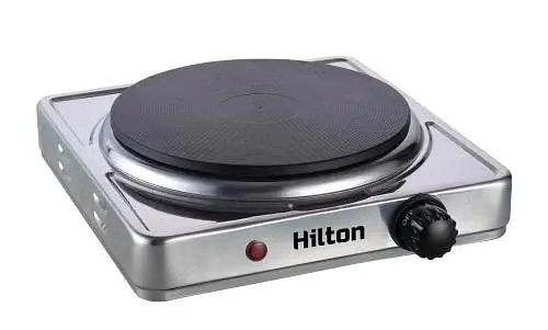 Електроплита Hilton HEC-150, Silver, 1500W, 1 комфорка, поворотні перемикачі