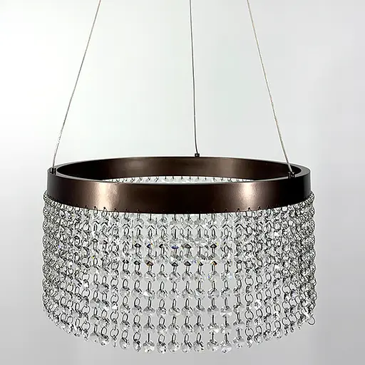 Неймовірна кришталева люстра з бронзовим обводком h35 Line.F Діаметр 50см - фото 1