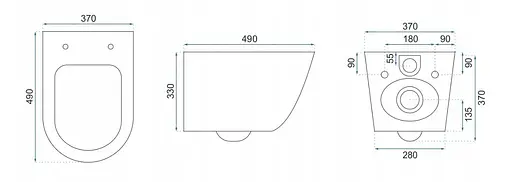 Подвесной унитаз Rea Carlo Flat brushed gold black REA-C3300, Золотой - фото 6