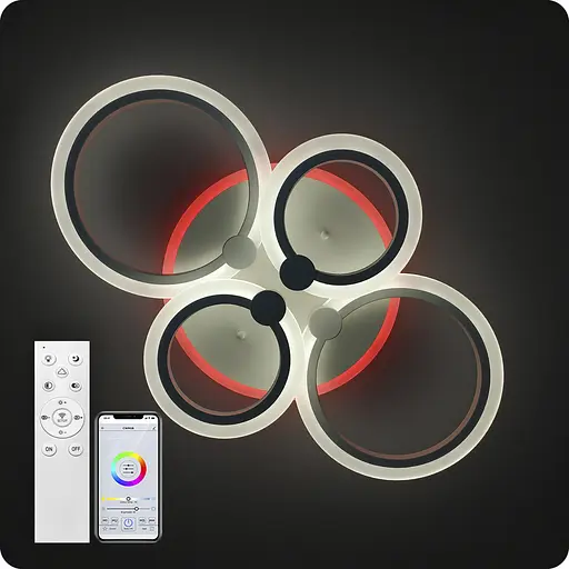 Люстра светодиодная 517 Light 3color с пультом 76 Вт Белый (02043) - фото 5